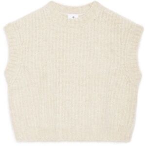 NWT ANINE BING Cream Sleeveless Knit Sweater